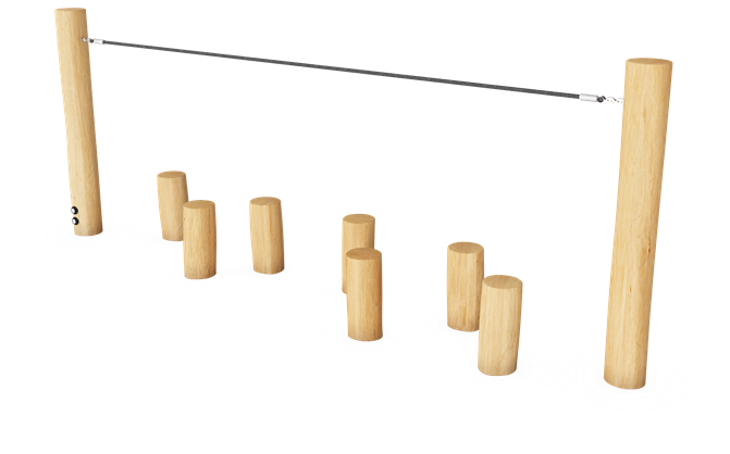 BALANCE POSTS WITH ROPE