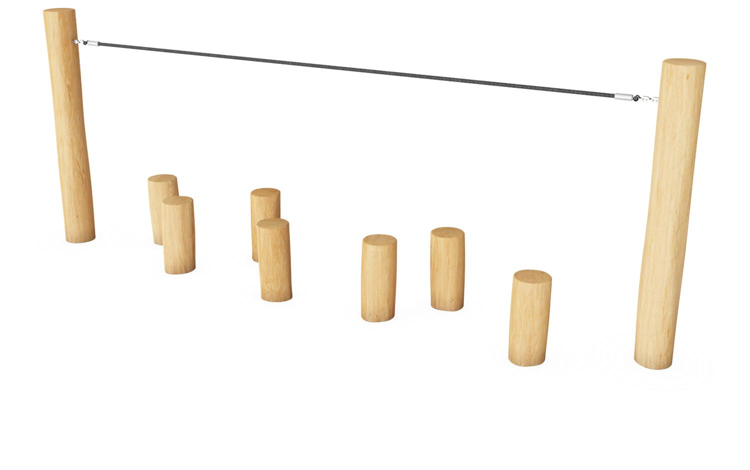 BALANCE POSTS WITH ROPE
