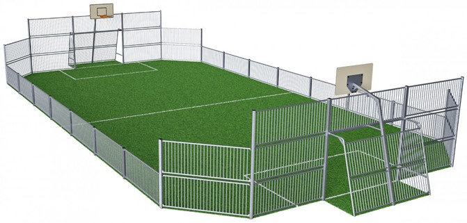 MUGA, 12x24 meter, Low 1m, Steel