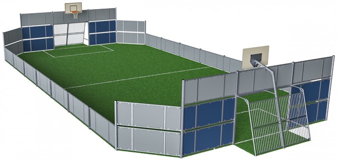 MUGA, 12x24 meter, Low 1m, Plate Design