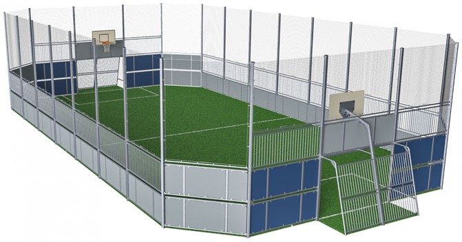 MUGA, 12x24 meter, High 5m, Plate Design