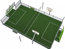 MUGA, 11x15 meter, Low 1m, Steel