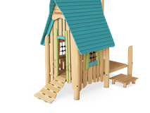 Oasis sand house with desk and crane