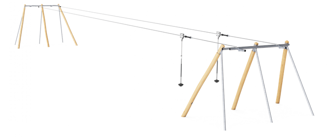 DOUBLE CABLEWAY FOR LEVEL GROUND