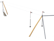 ROBINIA DOUBLE CABLEWAY WITH RAMPS, FLAT GROUND