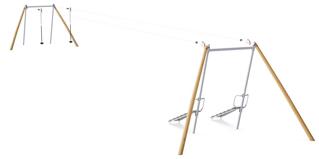 DOUBLE CABLEWAY WITH RAMPS, FLAT GROUND