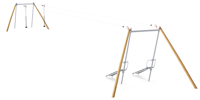 ROBINIA DOUBLE CABLEWAY WITH RAMPS, FLAT GROUND