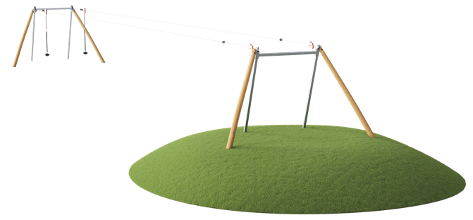 ROBINIA DOUBLE CABLEWAY, SLOPING GROUND