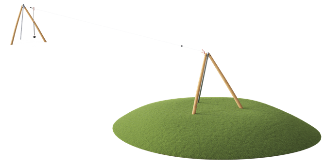 ROBINIA SINGLE CABLEWAY, SLOPING GROUND