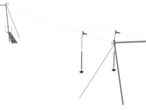 DOUBLE CABLEWAY WITH RAMPS, FLAT GROUND