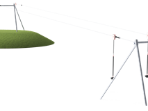 DOUBLE CABLEWAY, SLOPING GROUND