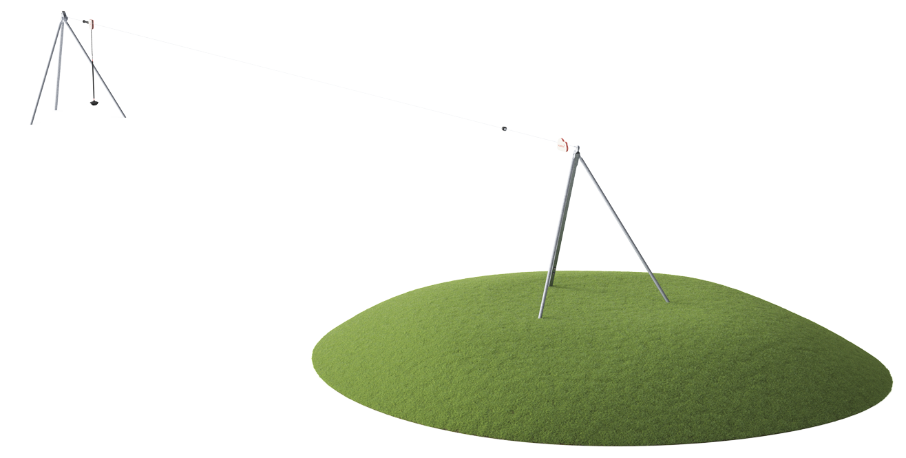 SINGLE CABLEWAY, SLOPING GROUND