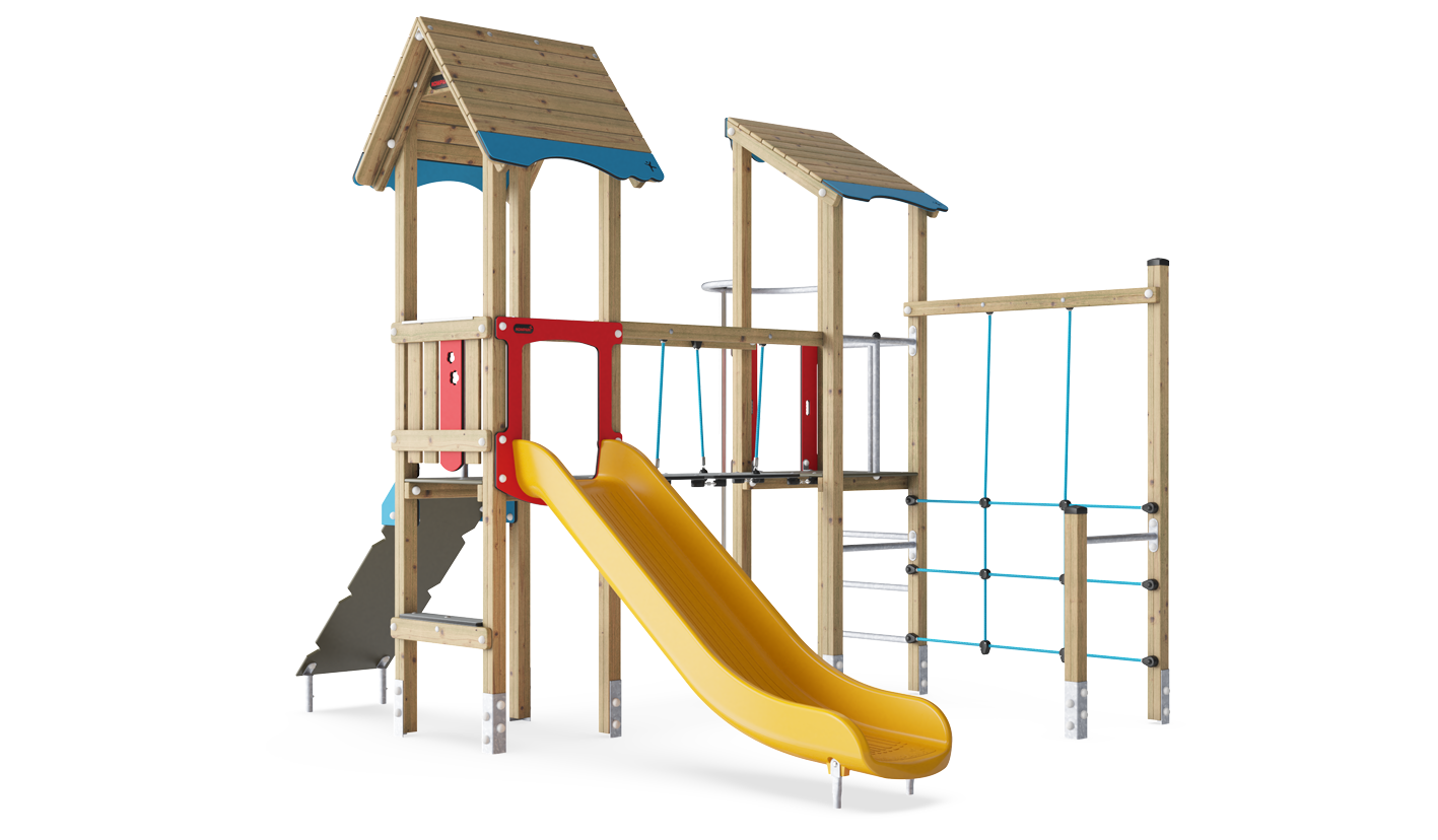 Double Tower with Fireman's Pole