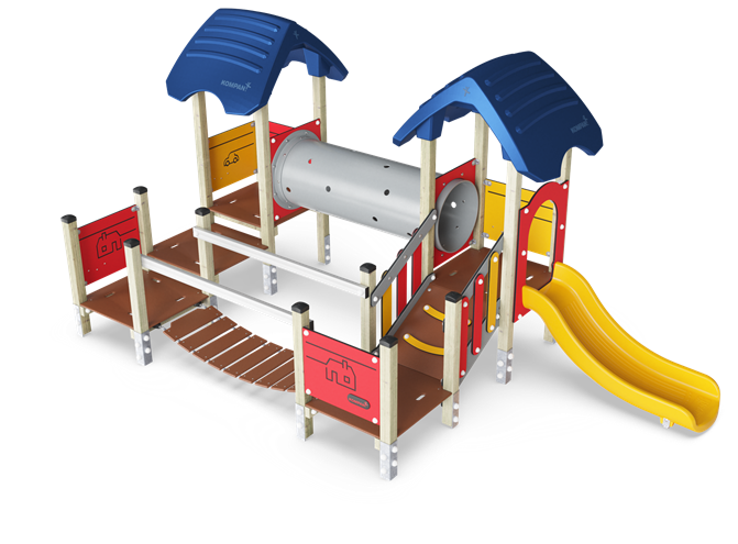 Four Towers with Wobbly Bridge