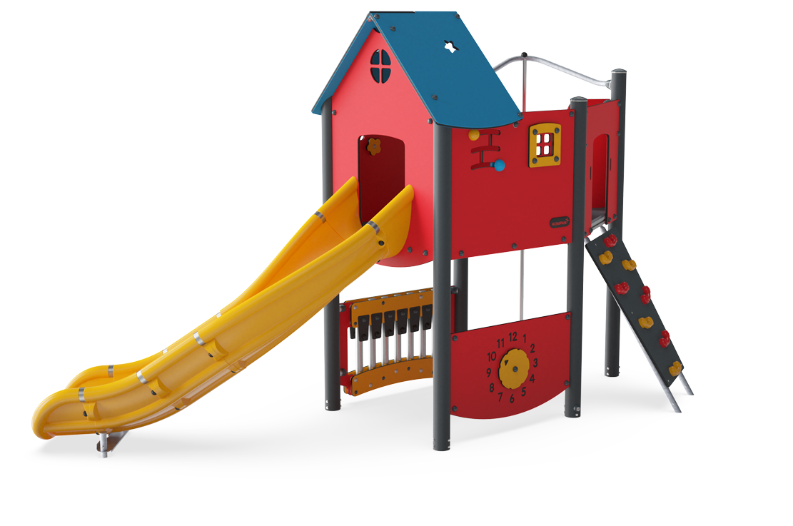 Large Play Tower with Curved Slide