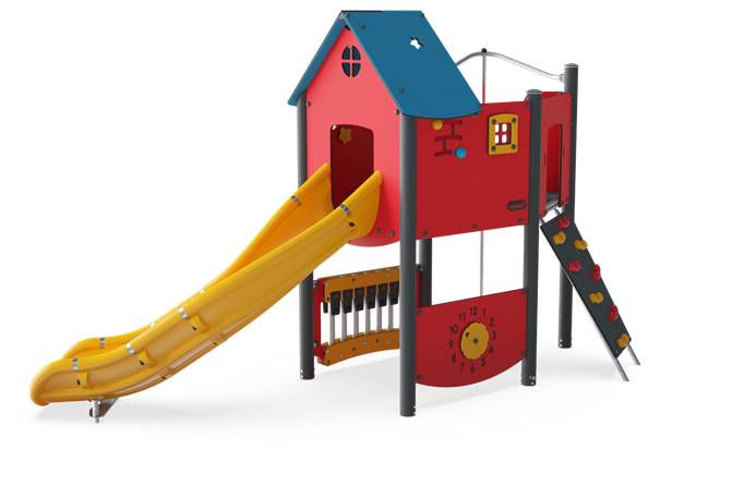 Large Play Tower with Curved Slide
