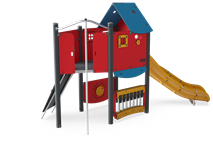 Large Play Tower with Curved Slide