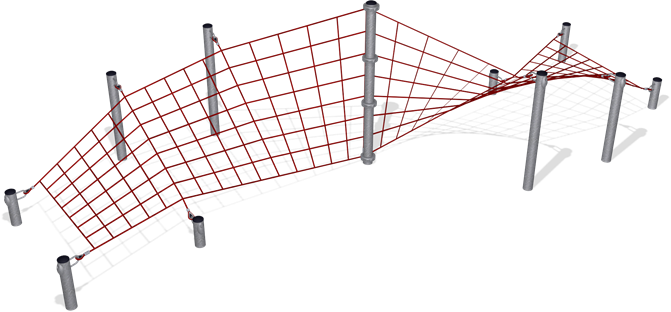 CORKSCREW PLAY NET WITH STEEL POSTS