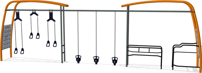 SUSPENSION TRAINER, PARALLEL BARS & MAGNETIC BELLS LINK