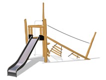 TOWER WITH SLIDE, FIREMAN'S POLE AND NET ACCESS