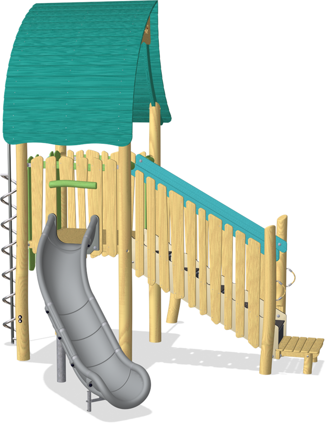 PLAY TOWER WITH SLIDE & CURLY CLIMBER ADA