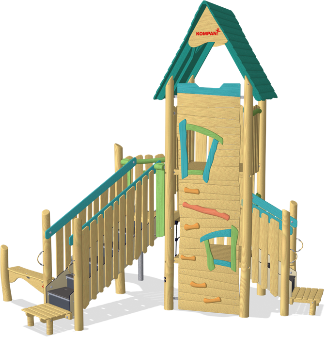 MULTI DECK PLAY TOWER WITH BANISTER BARS ADA